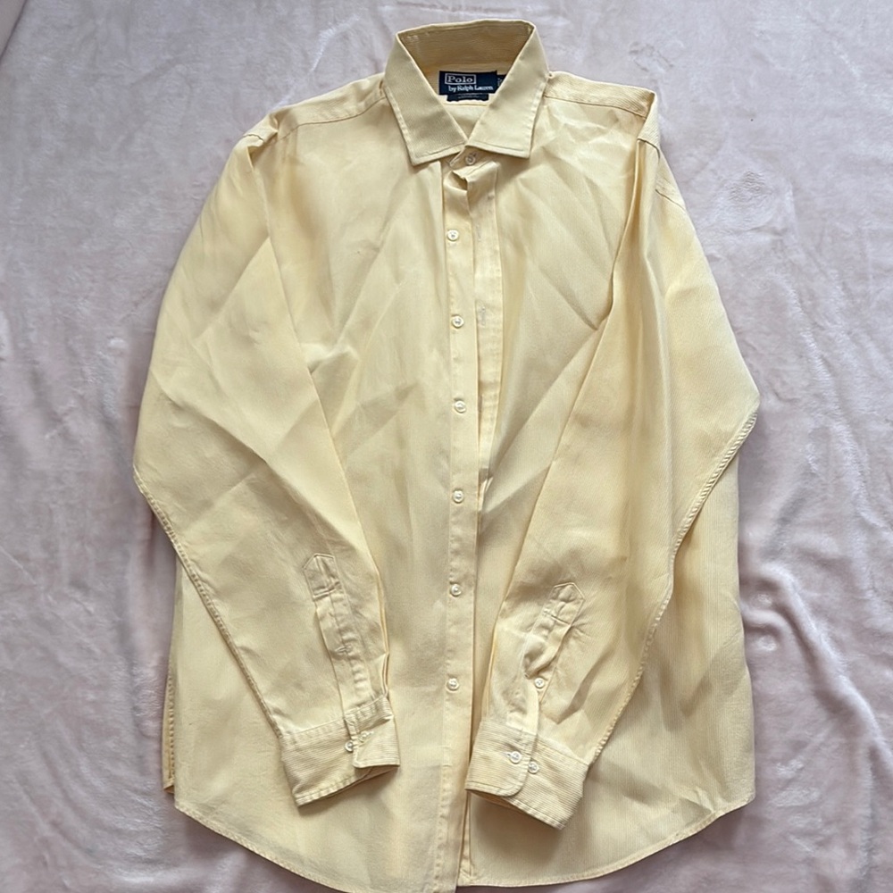 Polo by Ralph Lauren Yellow Dress Shirt Long Sleeves